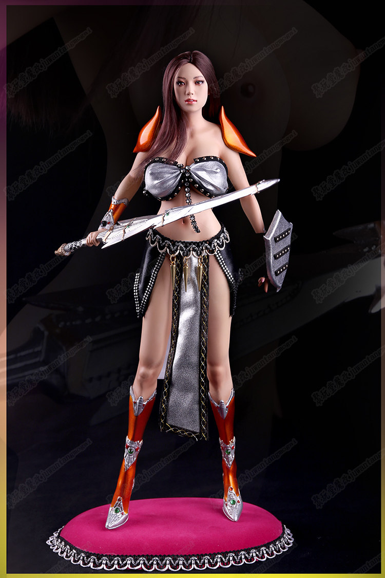 Poly Play Hall Magic Relic Ancient Female Warrior GK Magic Change Standing Pose Model Sexy Beauties Statue With Sword Shield