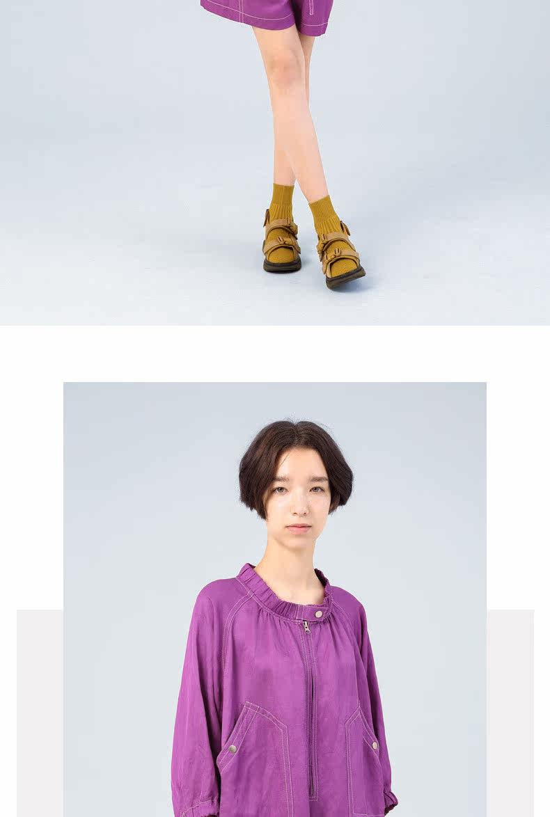 Боди/брюки 【商场同款】moveup幻走2020夏季新品 立领光泽拉链宽松连体裤女