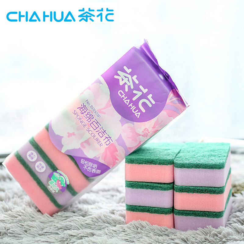 Tea Flower Kitchen Baggy Cloth Dishwashing Sponge Scrub Bowl Towel Cleaning Brush Pan Brush Pan 100 Cleaning Brush Cup Brush