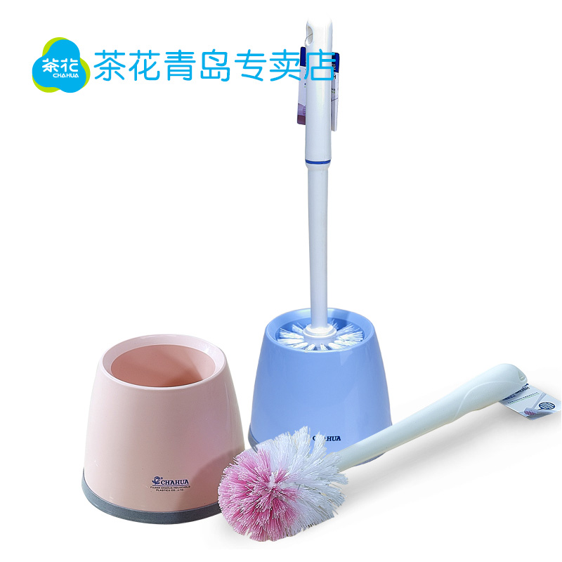 Camellia powder room toilet brush set with base frame floor cleaning toilet brush Plastic bristle washing toilet brush