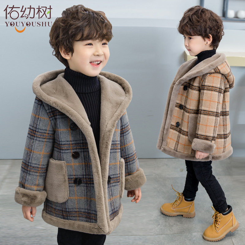 Boy clothes boy What about the big coat of fur coats gush winter clothing 2021 autumn and winter new foreign send baby to thicken the boy