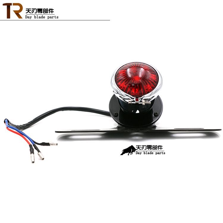 Xe máy Ranger Nhập khẩu ban đầu Tất cả kim loại Retro Xe máy Refit LED Vòng tròn nhỏ Tấm giấy phép Đèn đuôi phanh nhẹ đèn led đồng hồ xe máy