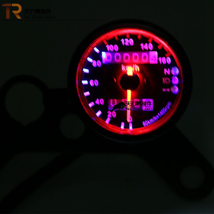 Xe máy dụng cụ sửa đổi retro / Honda CG125 xe máy LCD mét km / LED đôi số dặm đồng hồ xe cub 50