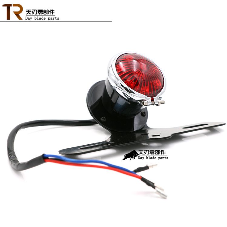 Xe máy Ranger Nhập khẩu ban đầu Tất cả kim loại Retro Xe máy Refit LED Vòng tròn nhỏ Tấm giấy phép Đèn đuôi phanh nhẹ đèn led đồng hồ xe máy