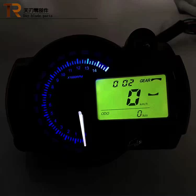 Xe máy sửa đổi LCD cụ xuất khẩu hai màu phiên bản sửa đổi điều chỉnh dặm công cộng dầu dặm dặm 2-4 đồng hồ điện tử đồng hồ future neo