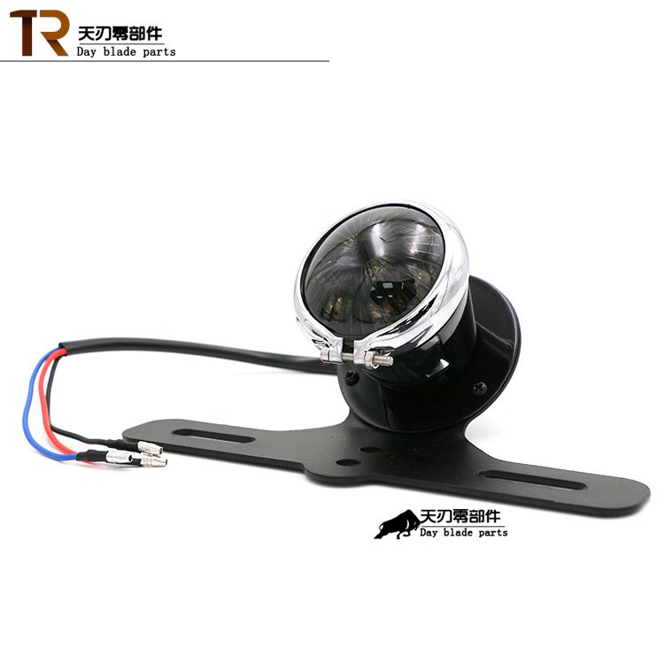 Xe máy Ranger Nhập khẩu ban đầu Tất cả kim loại Retro Xe máy Refit LED Vòng tròn nhỏ Tấm giấy phép Đèn đuôi phanh nhẹ đèn led đồng hồ xe máy