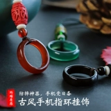 爱绚 Apple, vivo, huawei, xiaomi, oppo, совместимый мобильный телефон, китайское кольцо, креативный ремешок, украшение для мобильного телефона подходит для мужчин и женщин, короткая подвеска из нефрита, китайский стиль, для влюбленных