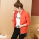 Áo khoác nữ xuân hè 2018 phiên bản mới của Hàn Quốc hoang dã ngắn phần rộng size áo khoác rộng giản dị áo sơ mi mỏng phần nhỏ áo khoác
