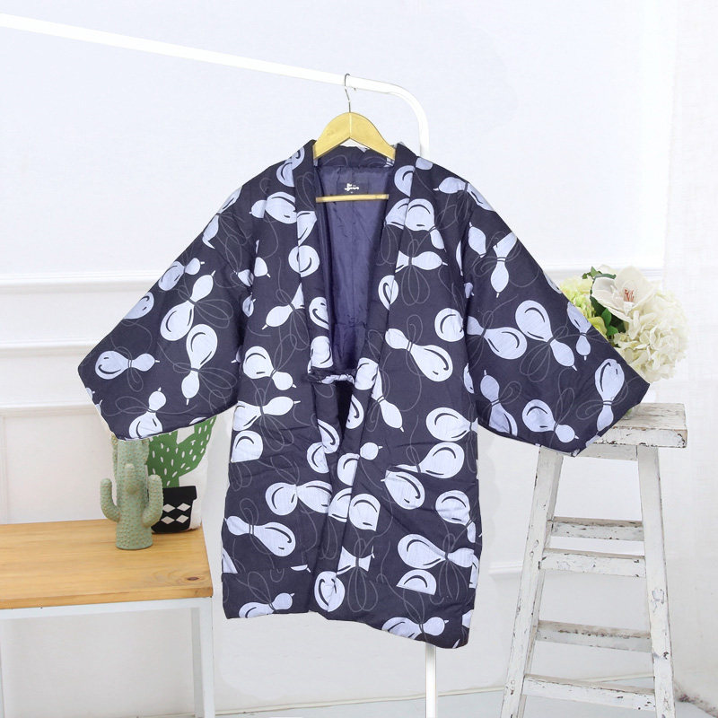 Japanese-style cotton half-wrapped pajamas with flat and wind pajamas on household cotton cotton loose warm cotton clothes