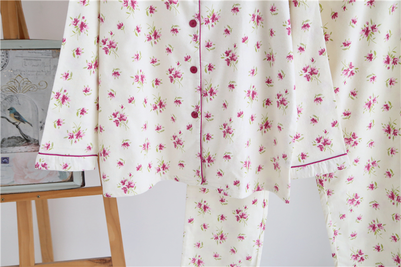 Bộ đồ ngủ bằng vải cotton trung niên và cũ bộ lanh thái mặc nhà