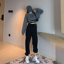 Fake two pieces of sweater female spring and autumn thin model 2021 New early loose short design sense niche coat tide ins