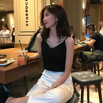 Korean slim slim slim simple Foundation bottomless knitted vest female 2021 New suspender coat tide