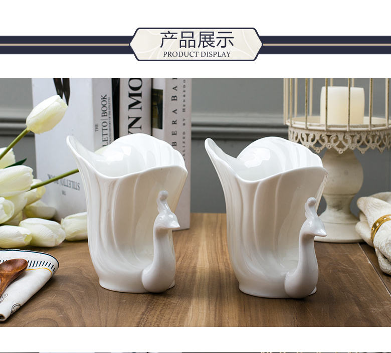 BeiYu white spoon holder ipads China chopsticks tube kitchen ware jingdezhen ceramics tableware chopsticks cage receive home