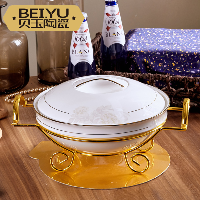BeiYu tureen large household microwave oven mercifully rainbow such as bowl dish bowl with cover bowls basin of jingdezhen ceramic soup pot