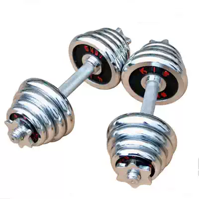 (Aopeng) Electroplated dumbbells 10 15 20 25 30KG Red letter black lacquered silk bar dumbbell fitness equipment
