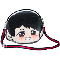 Customized celebrity peripheral cartoon special-shaped canvas bag cartoon big head bag small crossbody bag transparent jelly bag