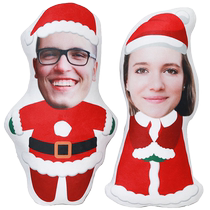 Santa Claus Doll Pillow Customized Real Photo Cushion Toy Christmas Gift for Boy and Girl as a Surprise