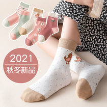 Girls socks cotton spring and autumn childrens cotton socks in the big child girl princess baby socks spring summer thin models