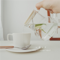 Nordic Ins High Temperature Resistant Heat Resistant Glass Cool Kettle Coffee Cold Brew Kettle Filter Flower Teapot Open Kettle Can Be Heated