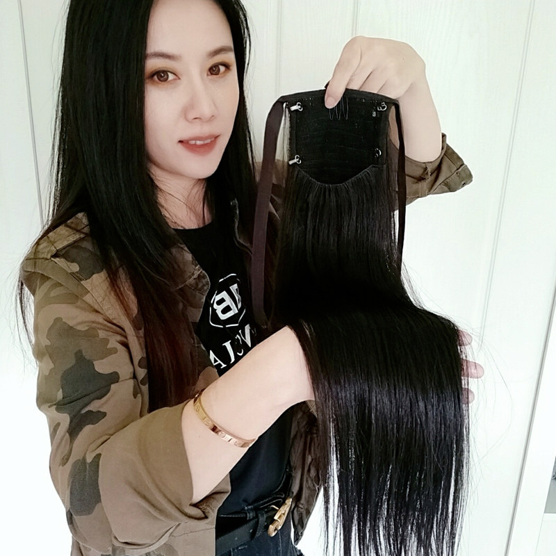 Real Hair Horse Tail Strap Style High Horse Tail Arguard Mantail Female Real Hair Silk Length Mati God Instrumental Natural Braid