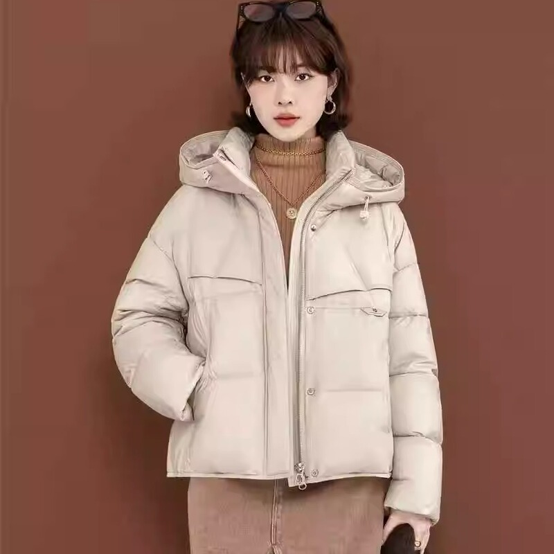 Jianjie Element 2606 Fashionable Short Puffer Jacket down Jacket Semi-Finished Leather Jacket Shell