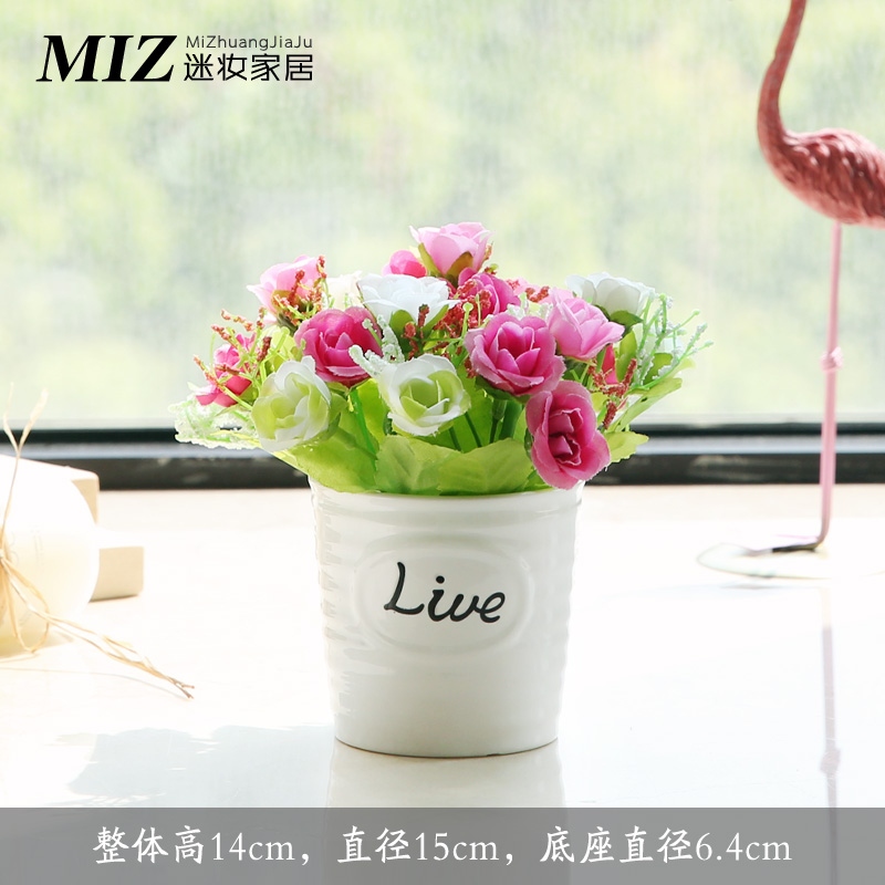 Quạt trang điểm hoa khô bó hoa nhựa giả hoa mô phỏng hoa bộ đồ trang trí trang trí phòng khách nhà nhỏ hoa chậu kiểng.