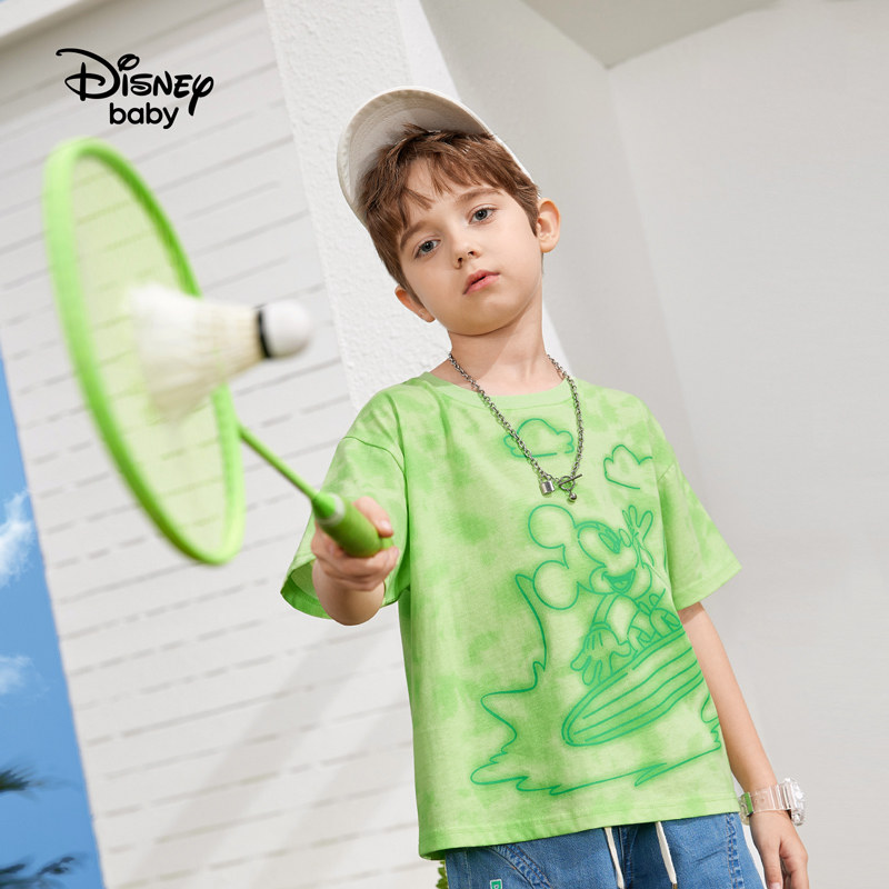 Disney baby 迪士尼 2022夏季新款 纯棉扎染 男童短袖T恤 天猫优惠券折后¥34.9包邮(¥59.9-25)100~160码多款可选