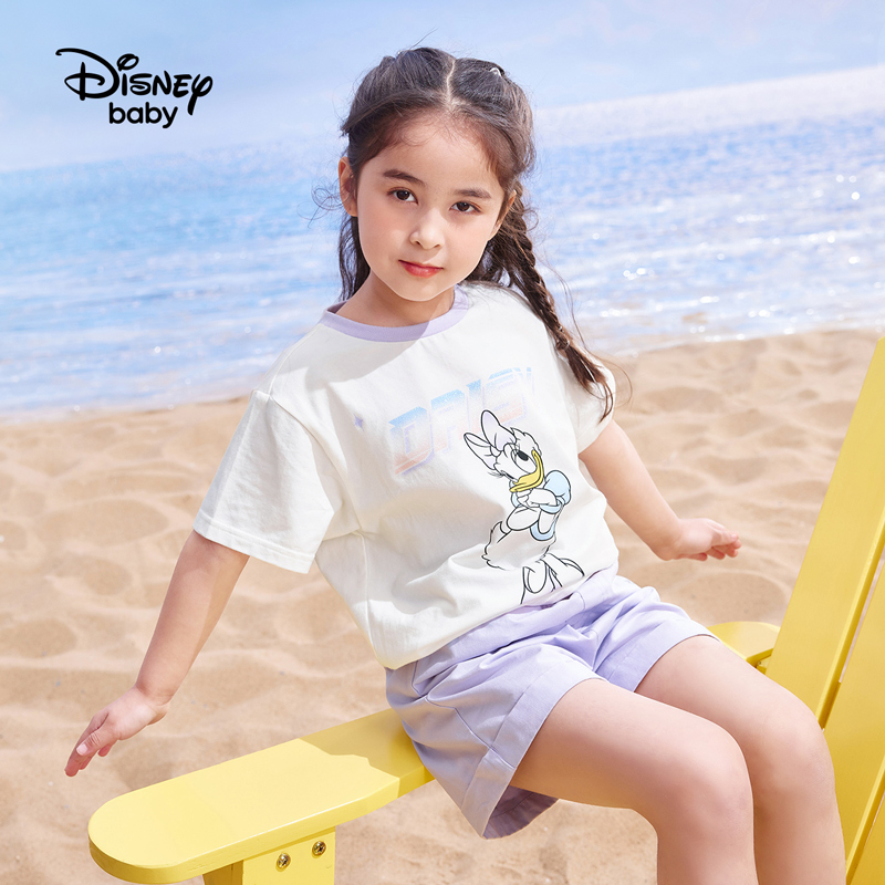 Disney baby 迪士尼 2022年夏季新款 女童短袖T恤 天猫优惠券折后￥39.9包邮（￥69.9-30）100~160码4色可选