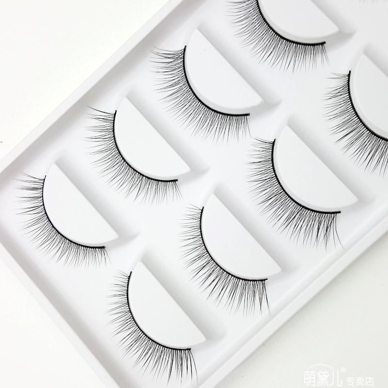 Tự nhiên mài lông mi giả trang điểm nude trên lông mi dài đuôi đen lông mi 5 cặp mẫu hàng ngày - Lông mi giả mi gân trong