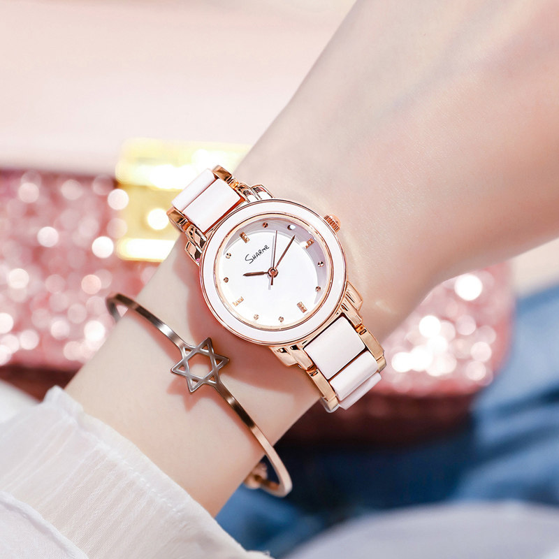 Watch schoolgirl simple temperament British niche trend Ceramic retro bracelet watch Women waterproof Quartz women's watch