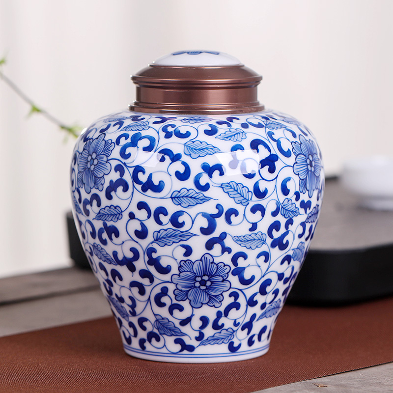 Hand - made jingdezhen caddy fixings large portable sealed POTS store receives puer tea caddy fixings packaging big yards