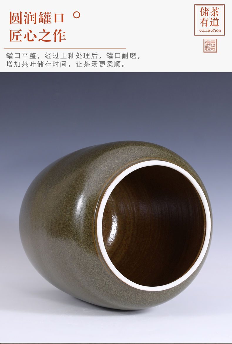 Jingdezhen ceramic tea, puer tea pot household of Chinese style tea pot is placed large size capacity sealed as cans