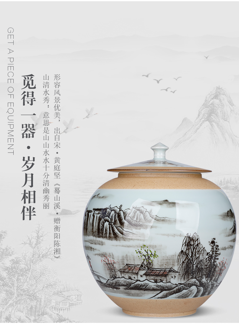 Hand - made shadow green landscape scattered POTS home 2 jins ceramic tea pot creative move fashion a large storage POTS