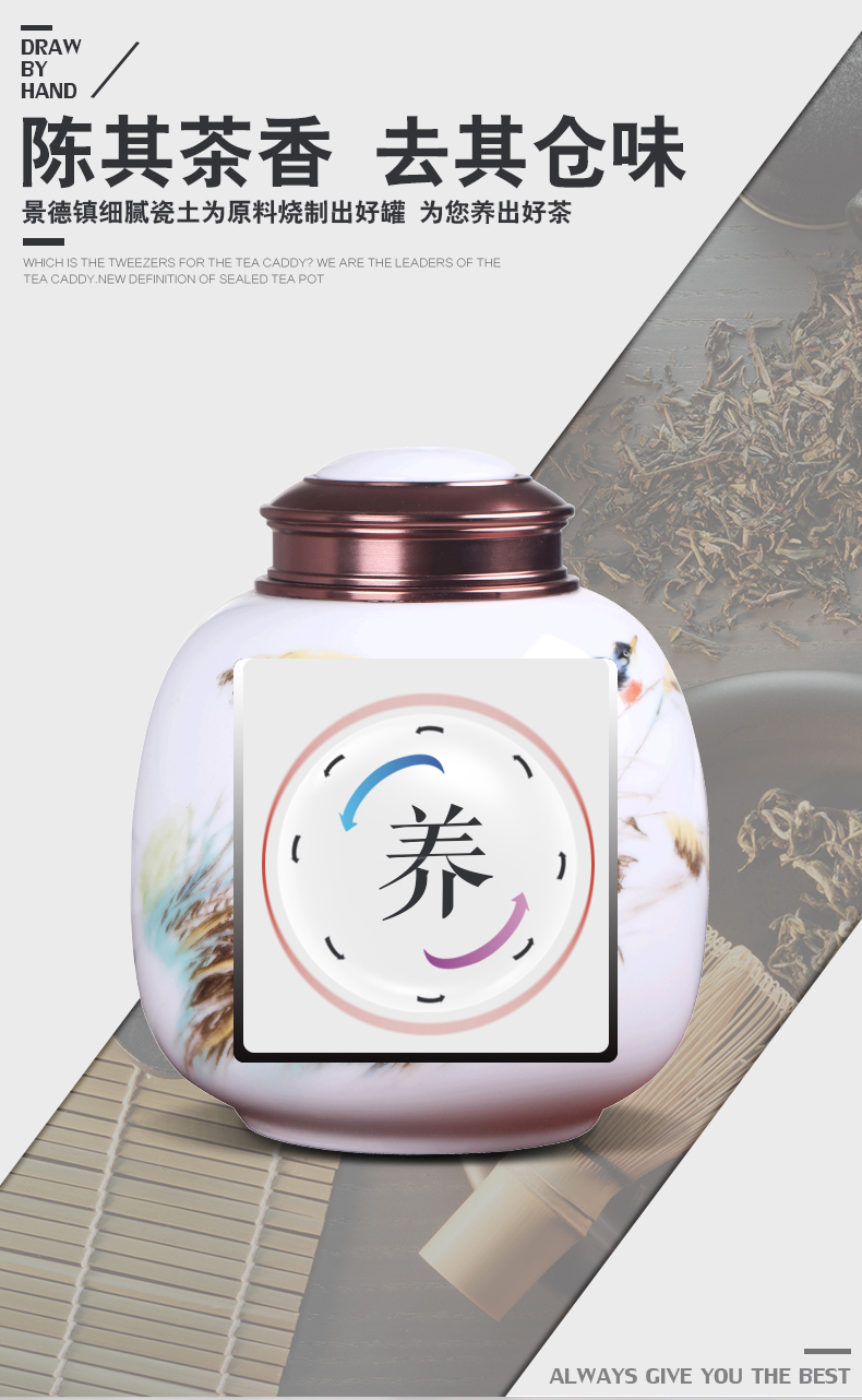 Portable put small POTS of tea pu - erh tea box ceramic pot seal pot receives large household