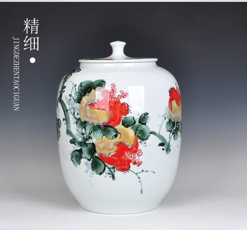 Hand - made ceramics packaging large white tea caddy fixings pu 'er wake storage tea POTS sealed as cans to receive general