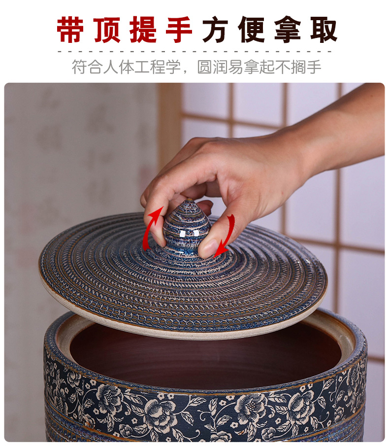 Coarse pottery caddy fixings jingdezhen ceramic medium storage tanks seal tank large household puer tea cake tea urn POTS