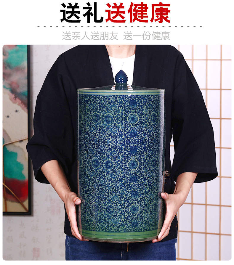Extra - large ceramic tea cake and restoring ancient ways of tea caddy fixings seal can receive scattered tea packaging storage storage POTS