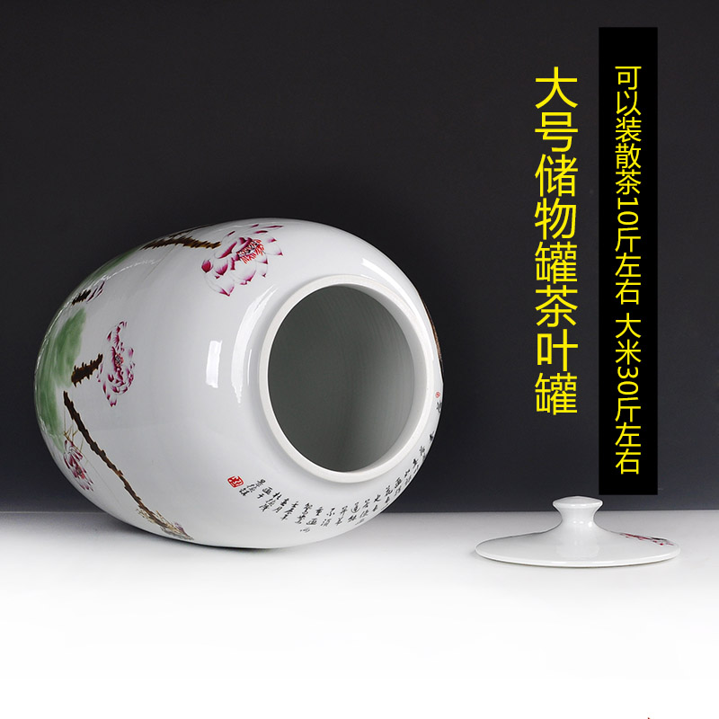 Jingdezhen ceramic tea pot in large Numbers are scattered tea bucket sealing puer tea cylinder ceramic POTS of household