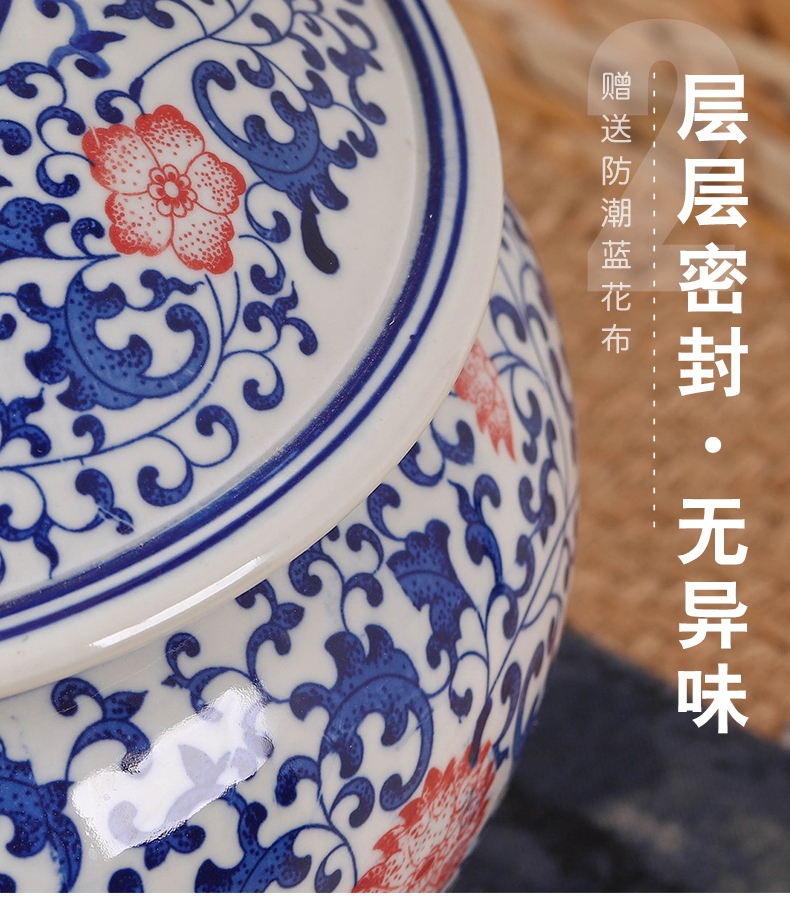 Jingdezhen ceramics caddy fixings large pu - erh tea POTS sealed storage tank tea packaging ceramic pot POTS of household