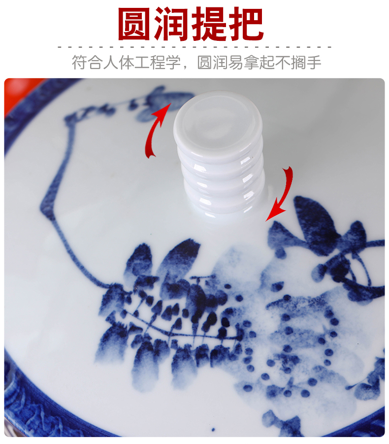 Chinese style restoring ancient ways caddy fixings ceramic furnishing articles household storage tank puer tea cake box of large size deposit receives stored tea urn