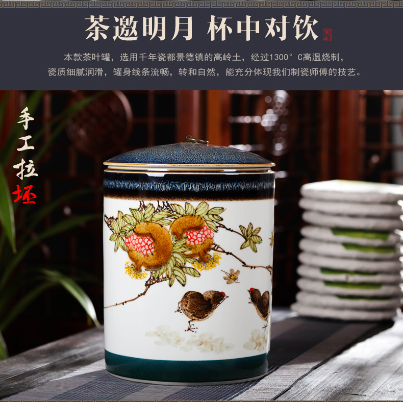 The New product manual ceramic tea pot large pu 'er seven cakes tea urn storage wake POTS of tea box of tea tea barrel storage device