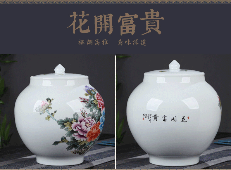 Large ceramic tea set with parts 3 caddy fixings jin the big red envelope loose tea POTS sealed storage tank moisture household