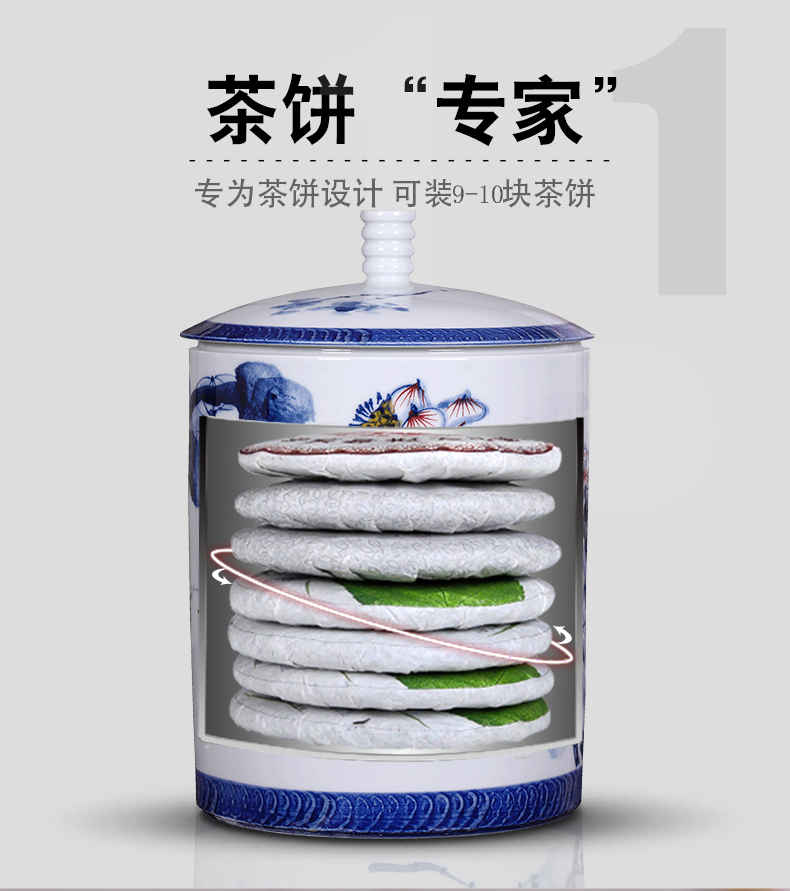 Hand - made ceramic tea caddy fixings household deposit box sealed tank storage tanks put tea POTS of large POTS