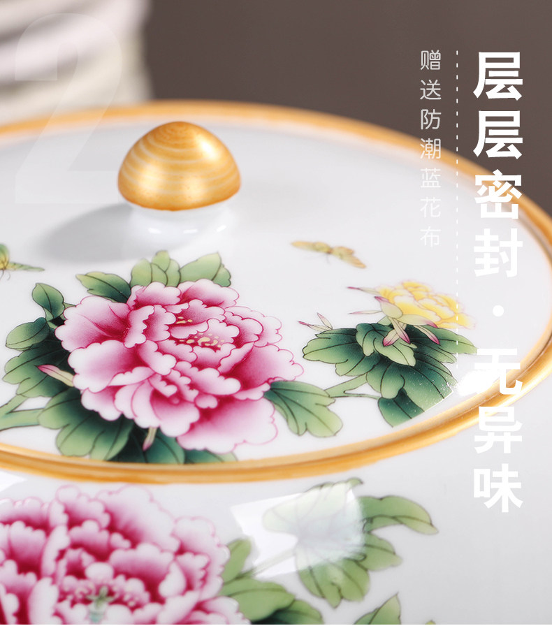 Caddy fixings put ceramic POTS sealed as cans to put tank storage tanks large pu - erh tea cake, the seventh, peulthai the ceramic pot