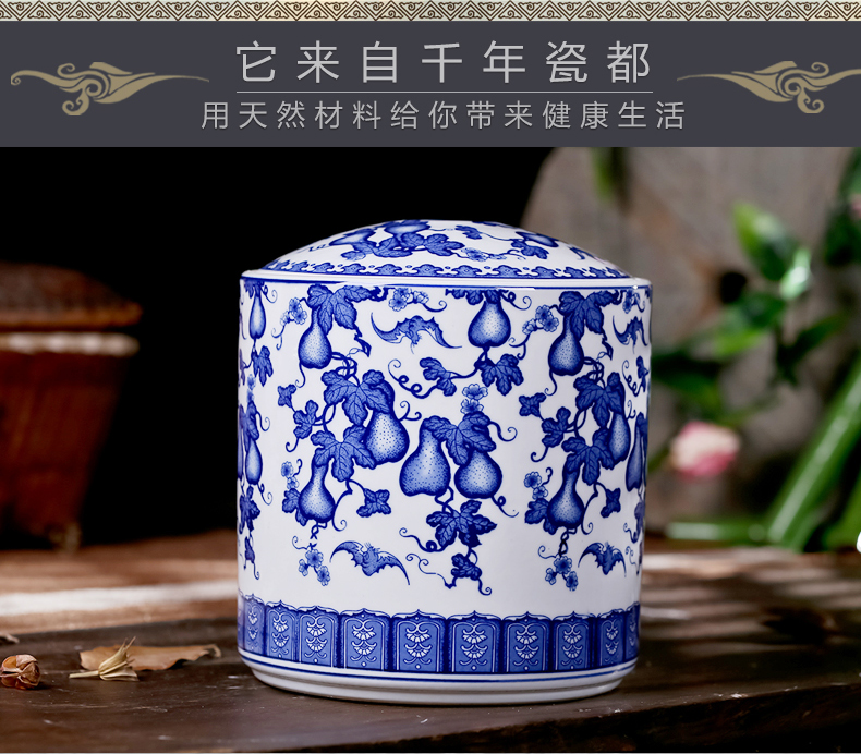 Receives large pu - erh tea cake, the seventh, peulthai the canister to store tea urn wake bucket hoist ceramic POTS of tea box, tea caddy fixings