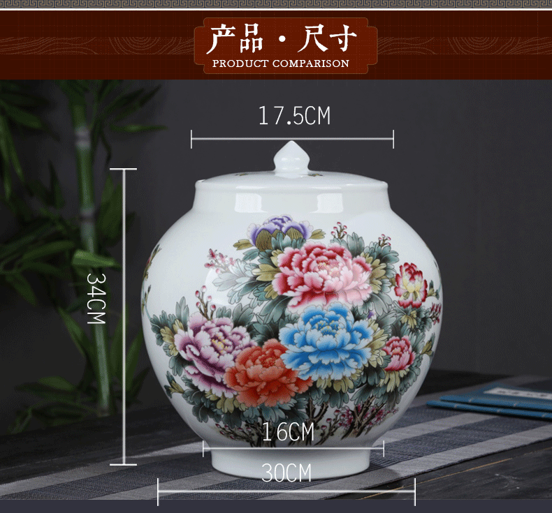 Large ceramic tea set with parts 3 caddy fixings jin the big red envelope loose tea POTS sealed storage tank moisture household
