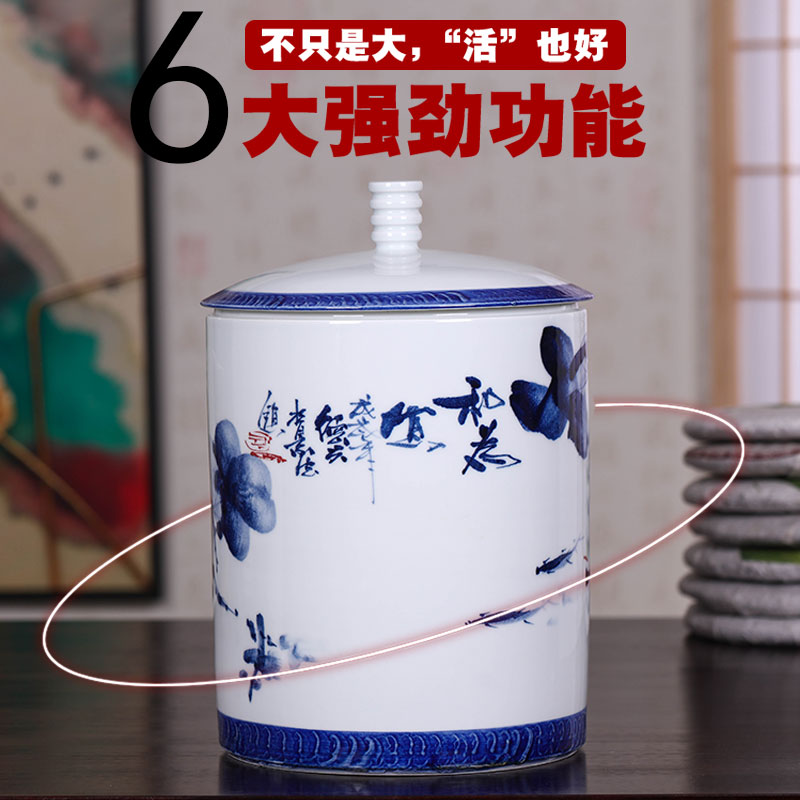 Hand - made ceramic tea caddy fixings household deposit box sealed tank storage tanks put tea POTS of large POTS