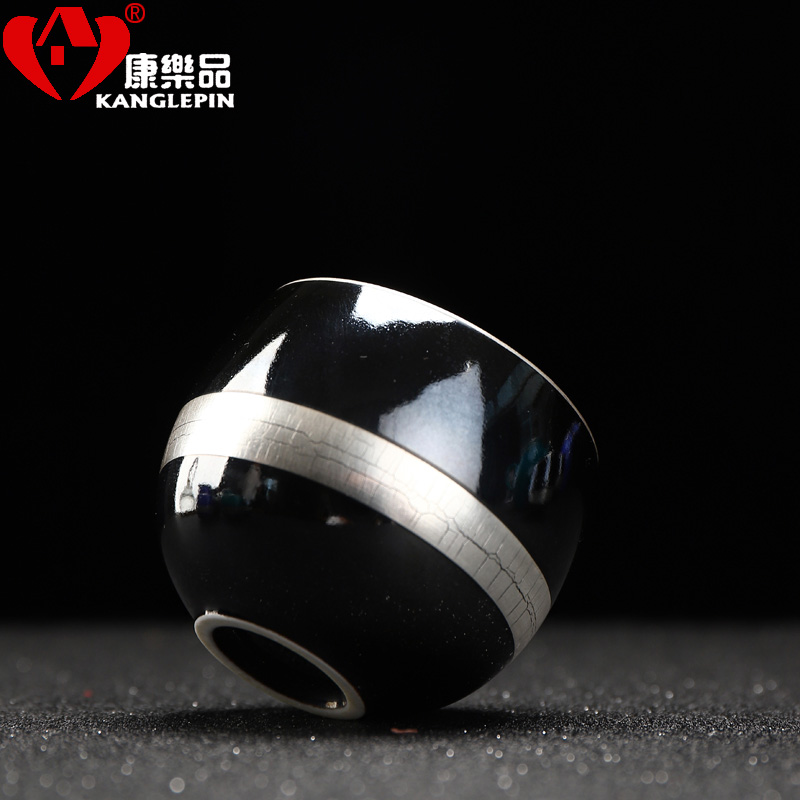 Recreational product silver cup 999 cracked sycee kung fu tea cups ceramic craft master cup single cup tea sample tea cup