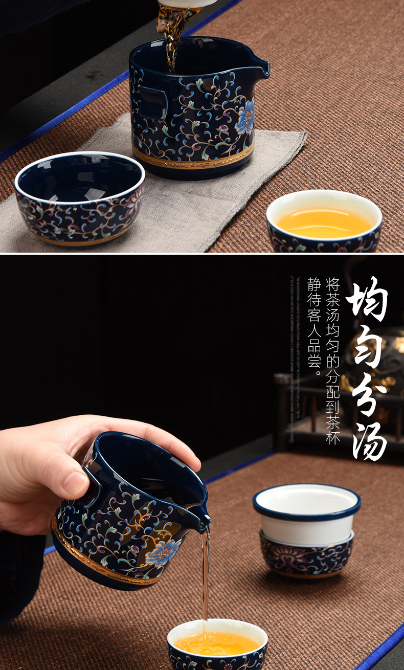 Recreational product witnessing kung fu tea set ceramic crack a pot of three home portable travel can be customized