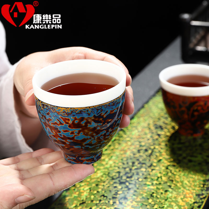Lacquer tea pure manual recreation natural Chinese Lacquer suet jade white porcelain cups ceramic treat cup restoring ancient ways
